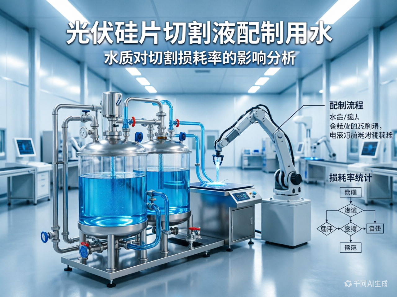 光伏硅片切割液配制用水：水质对切割损耗率的影响分析