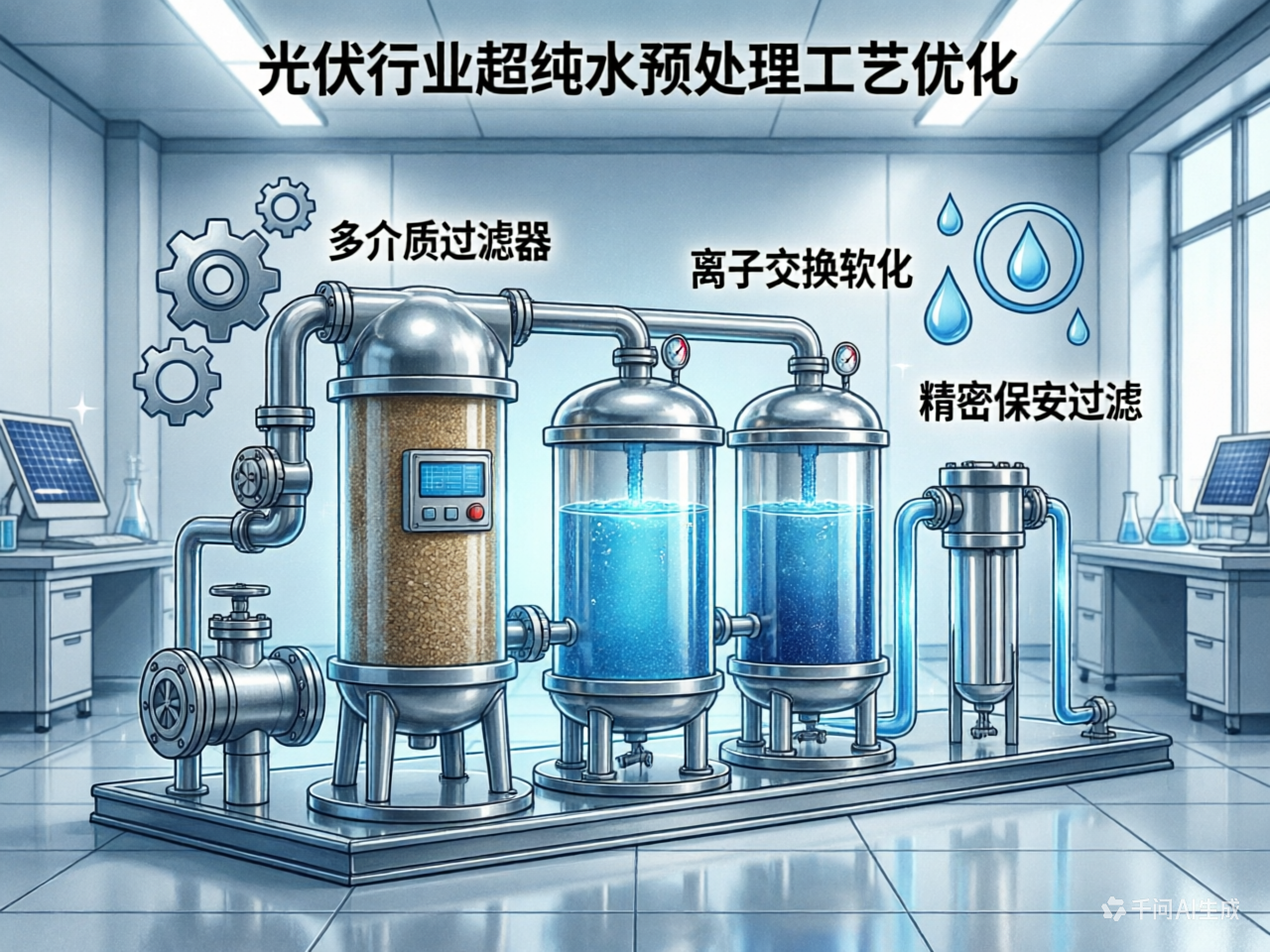 光伏行业超纯水制备：针对高硬度原水的预处理工艺优化