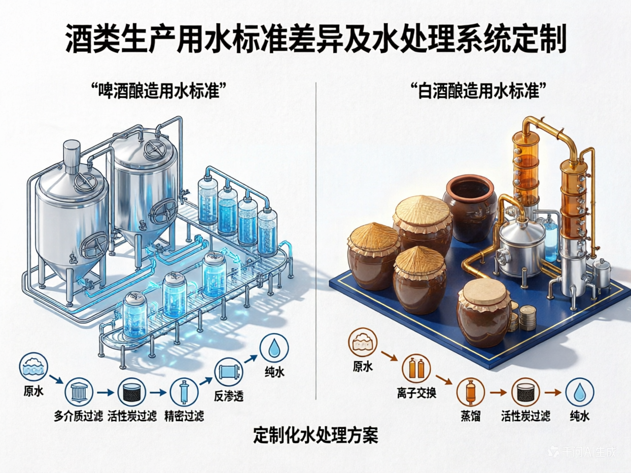 从啤酒到白酒：不同酒类生产用水标准差异及水处理系统定制
