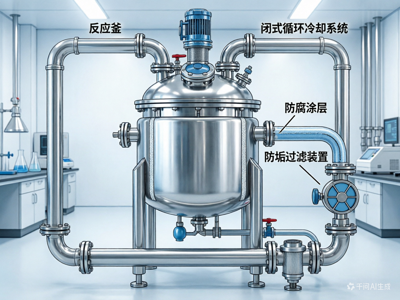 精细化工反应釜冷却用水：闭式循环系统的防腐与防垢