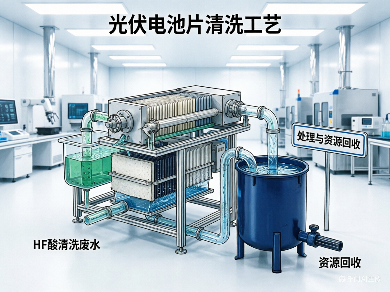 光伏电池片清洗工艺:HF酸清洗废水的处理与资源回收